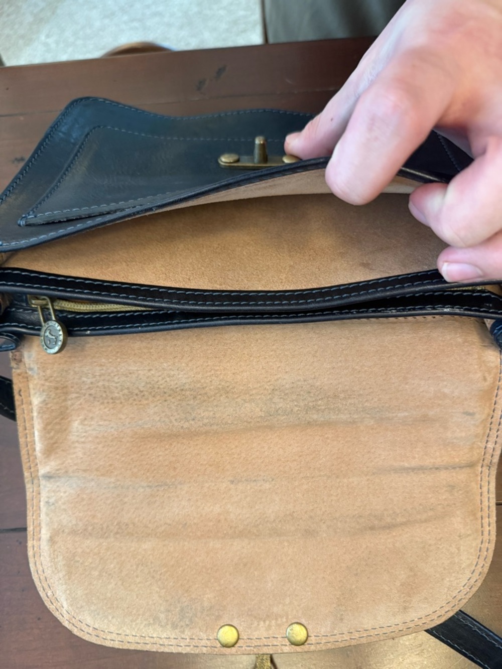 Vera Pelle genuine leather crossbody made in Italy - Picture 4 of 16